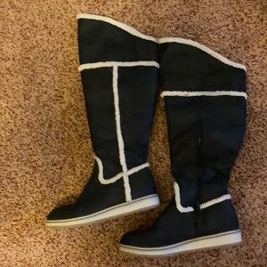 Nine West suede and fleece boots